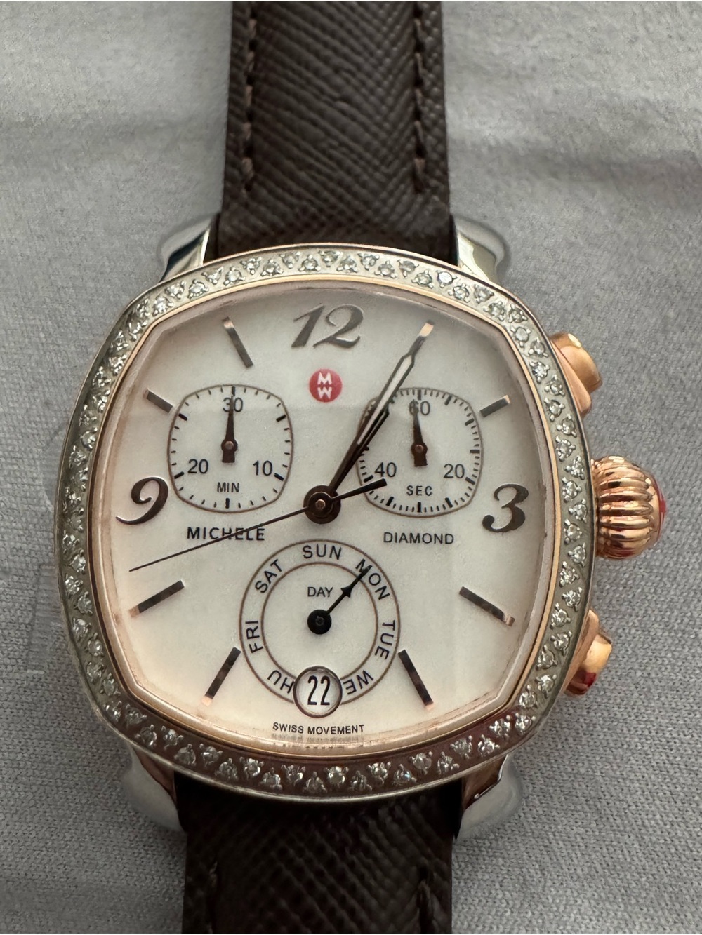 Michele - Lilou women’s watch, rose gold tone and stainless steel